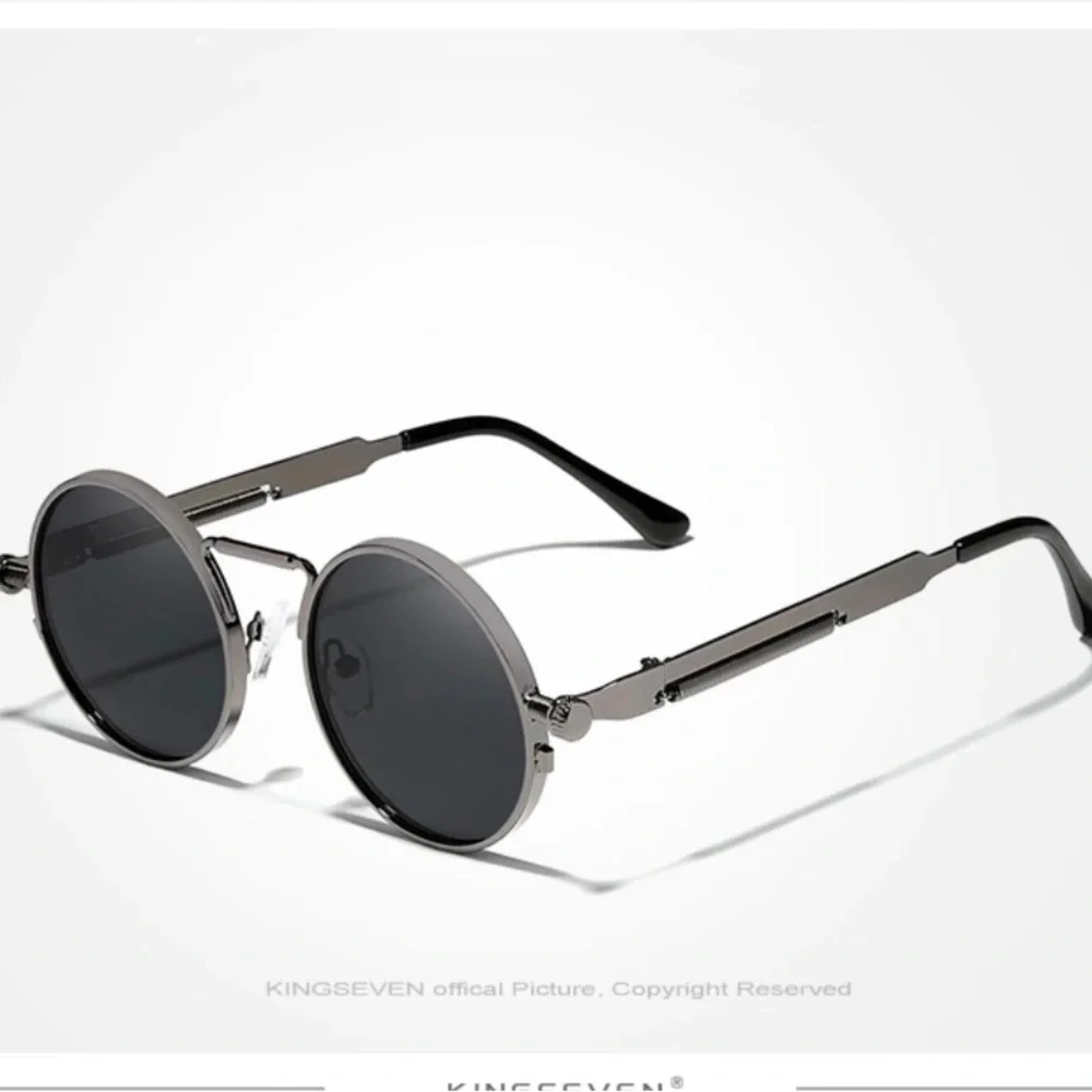 KINGSEVEN Gothic Steampunk Polarized Designer Vintage Round Metal Frame … - Picture 2 of 5